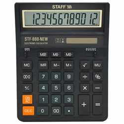 Калькулятор настольный STAFF STF-888-New (202x158 мм), 12 разрядов, двойное питание, черный, 273831 - фото 17000937