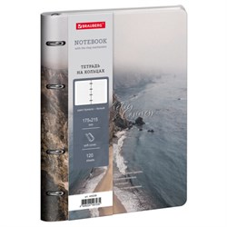 Тетрадь на кольцах А5 180х220, 120л, под кожу, BRAUBERG VISTA, Esthetics, 405208 - фото 17000977