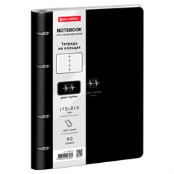 Тетрадь на кольцах А5 180х220, 120л, под кожу, BRAUBERG VISTA, Rhythm, 405213 - фото 17000982