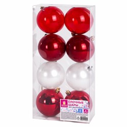 Шары ёлочные 8 шт., 8 см, "Eden Colors", пластик, цвет: красный/жемчужный, ЗОЛОТАЯ СКАЗКА, 591982 - фото 17001129