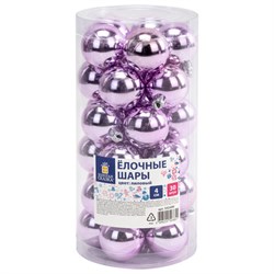 Шары ёлочные 30 шт., 4 см, "Solid Color", пластик, ЛИЛОВЫЕ, глянец, ЗОЛОТАЯ СКАЗКА, 592499 - фото 17001156
