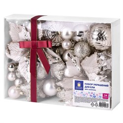 Шары елочные НАБОР 54 предмета "Light Champagne Style", пластик, шампань, ЗОЛОТАЯ СКАЗКА, 592592 - фото 17001171