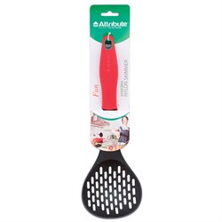 Шумовка для кухни, пищевой термостойкий пластик, цветная рукоятка, подвес, "Fun", ATTRIBUTE, ATV811 - фото 17001197