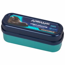 Губка для обуви КОРИЧНЕВАЯ антипыль ДИВИДИК "Классик", 91084, 4650056491084НШ - фото 17001270