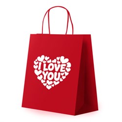 Пакет подарочный (1 штука) 26х13х32см (L) "Love Kraft", крафт, ЗОЛОТАЯ СКАЗКА, 700843 - фото 17001399