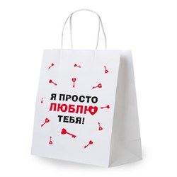 Пакет подарочный (1 штука) 26х13х32см (L) "Просто люблю", крафт, ЗОЛОТАЯ СКАЗКА, 700844 - фото 17001400