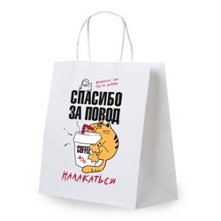 Пакет подарочный (1 штука) 26х13х32см (L) "Повод налакаться", крафт, ЗОЛОТАЯ СКАЗКА, 700846 - фото 17001402