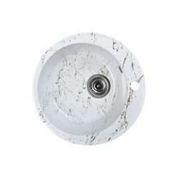 Мойка для кухни из искусственного камня WISENT мрамор бело-золотой (беларусь) 475x475x210 WA05-13/WGER013 - фото 17019518