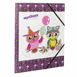 Папка на резинках ЮНЛАНДИЯ "Умные совы", А4, цветная печать, до 300 листов, 500 мкм, 228048 - фото 17057809