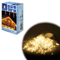 Электрогирлянда-бахрома уличная 25х0,7 м, 400 LED, тёплый белый, 220 V, контроллер, ЗОЛОТАЯ СКАЗКА, 592551 - фото 17057842