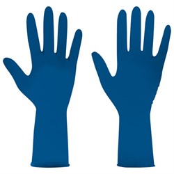 Перчатки латексные смотровые 25 пар (50 штук), размер 7-8, M (средний), синие, SAFE&CARE High Risk DL/TL210 - фото 17057854