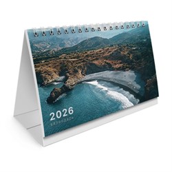 Календарь-домик настольный на гребне с бегунком, 2026 г., BRAUBERG, 160х105 мм, "Морской пейзаж", 117271 - фото 17065702