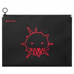 Папка для тетрадей BRAUBERG А4, 1 отделение, пластик, на zip-lock-молнии, "Danger", 272105 - фото 17067308