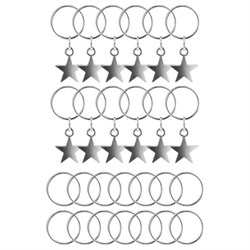 Колечки-пирсинг для волос 26 штук (12 со звездочками, 14 колечки), серебристый, MONTE VITA (МОНТЕ ВИТА), 457106 - фото 17067339