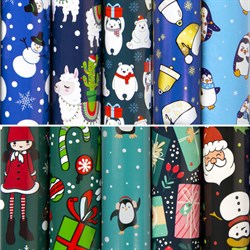 Бумага упаковочная подарочная новогодняя "Snow Fun", 70х100 см, 10 дизайнов ассорти, ЗОЛОТАЯ СКАЗКА, 591911 - фото 17067358