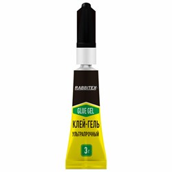 Клей-гель секундный суперклей УЛЬТРАПРОЧНЫЙ, набор 2х3 грамм, RABBITEX, 609814 - фото 17067395