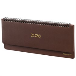 Планинг датированный 2026 305х140 мм BRAUBERG "Select", под кожу, коричневый, 117233 - фото 17072563