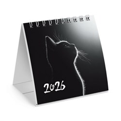 Календарь-домик настольный на гребне, 2026 г., BRAUBERG, 101х101 мм, "Милый котик", 117281 - фото 17072584