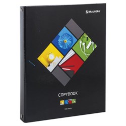 Тетрадь на кольцах А5 (175х215 мм), 120 листов, твердый картон, клетка, BRAUBERG, Микс, 403277 - фото 17073287