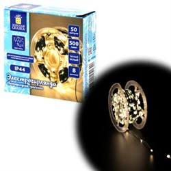 Электрогирлянда-нить уличная "Роса" IP44, 50 м, 500 LED, теплый белый, 220V, контроллер, ЗОЛОТАЯ СКАЗКА, 591362 - фото 17073480