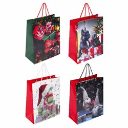 Пакет подарочный НАБОР 4 штуки, новогодний, 26x13x32 см, "Winter Set", ЗОЛОТАЯ СКАЗКА, 591958 - фото 17073509