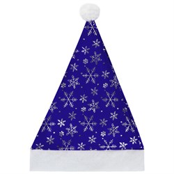 Колпак новогодний 40х28 см, синий с белым узором, ЗОЛОТАЯ СКАЗКА, 592007 - фото 17073520