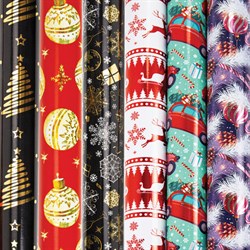 Бумага упаковочная новогодняя С ЭФФЕКТАМИ (1 шт.) "Winter", 70х100 см, ассорти, ЗОЛОТАЯ СКАЗКА, 592189 - фото 17073549