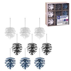 Украшение ёлочное 9 шт., 4 см, "Шишки", пластик, ЗОЛОТАЯ СКАЗКА, 592455 - фото 17073583