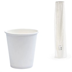 Стакан одноразовый бумажный 250/280 мл, D 80 мм, КОМПЛЕКТ 75 шт., однослойный, белый, холодное/горячее, ФОРМАЦИЯ, HB80-280-0000-75 - фото 17073646