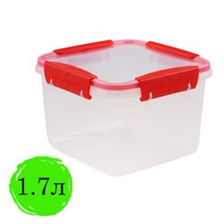 Контейнер с крышкой пищевой 1,7 л герметичный, BUTTERFLY, ланч бокс, 11х15,6х15,6 см, прозрачный, 4378559, 437855900 - фото 17073703