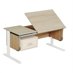 Столешница 700х500, 375х500 мм, корпус парты ДЭМИ СУТ.29, ЛДСП ясень, пластик серый - фото 17073852