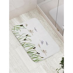 Противоскользящий коврик для ванной, сауны, бассейна JoyArty Стайка стрекоз - фото 17074855