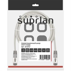 Патч-корд SUPRLAN FTP 5e 4x2 26AWG (7x0.16мм) Cu LSZH серый 2м - фото 17077091