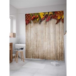Шторка-занавеска для ванной JoyArty Осенние листья - фото 17077155