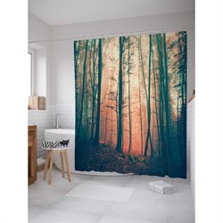 Шторка-занавеска для ванной JoyArty Тихий лес - фото 17079281