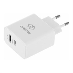Сетевое зарядное устройство DIGMA DGW3D 3A (PD+QC) универсальное, белый, DGW3D0F110WH - фото 17100477