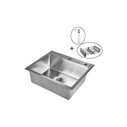 Кухонная мойка WISENT ws37050 (70x50 см) с раздвижным коландером и дозатором - фото 17118441