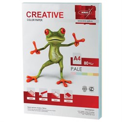 Бумага цветная CREATIVE color (Креатив) А4, 80 г/м2, 250 л., (5 цветов х 50 листов), микс пастель, БПpr-250r - фото 17137209