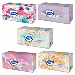 Салфетки косметические 90 штук в картонном боксе, 3-слойные, ZEWA Deluxe Design, 28420 - фото 17137215