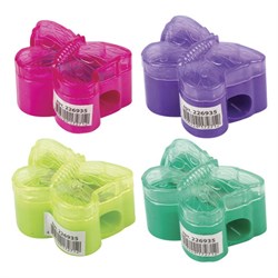 Точилка ПИФАГОР с контейнером, пластиковая, "Бабочка", цвет корпуса ассорти, 226935 - фото 17137416