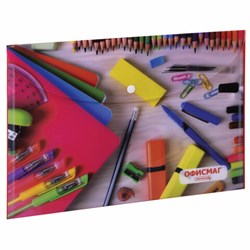 Папка-конверт с кнопкой ОФИСМАГ, А4, 160 мкм, до 100 листов, цветная печать, 228053 - фото 17137430