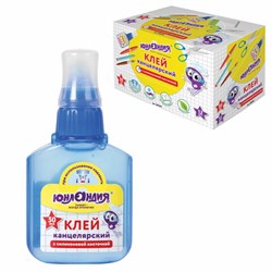 Клей канцелярский ЮНЛАНДИЯ, 50 мл, с силиконовой кисточкой, 228409 - фото 17137436