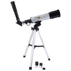 Телескоп рефрактор астрономический настольный, увеличение 90х, объектив 50 мм, фокус 360 мм, видоискатель, 50360, BRAUBERG KIDS, 391396 - фото 17137627