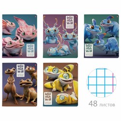 Тетрадь А5 48 л. АЛЬТ, скоба, клетка, глянцевый лак, "ГЛАЗАСТИКИ" (5 видов), 7-48-1284 - фото 17137662
