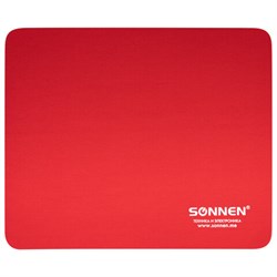 Коврик для мыши SONNEN "RED", резина + ткань, 220х180х3 мм, 513306 - фото 17137708