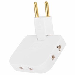 Сетевой тройник ПОВОРОТНЫЙ, 3 розетки, без заземления, без шторок, белый, УТ000038668 - фото 17137722