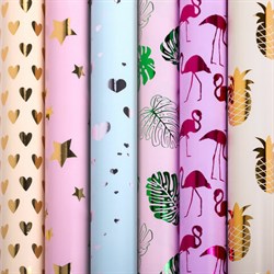 Бумага упаковочная подарочная С ЭФФЕКТАМИ "Romantic", 70х100 см, 6 дизайнов ассорти, ЗОЛОТАЯ СКАЗКА, 591943 - фото 17137757