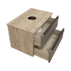 Тумба Teymi подвесная Helmi 70, 2 ящика с доводчиком, серый камень/дуб T60307 - фото 17143588