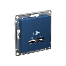 Usb розетка Systeme Electric Atlasdesign аквамарин - фото 17149935