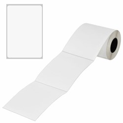 Термоэтикетки ЭКО, 100х150 мм, 300 этикеток в ролике, прозрачная подложка из пленки, 114510 - фото 17157658